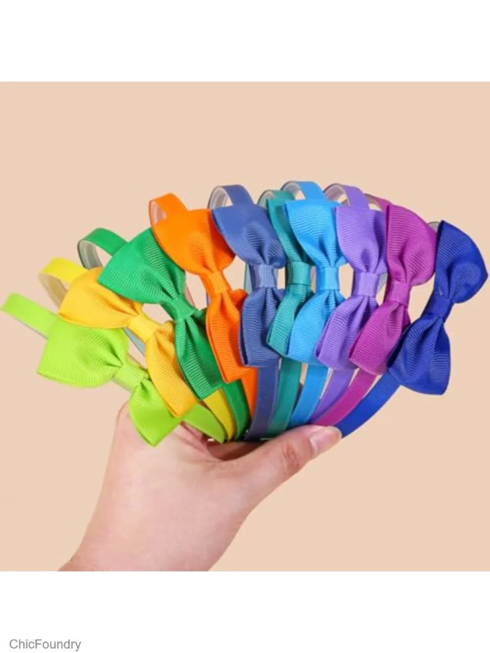 20 Pcs Girls Bow Headbands Grosgrain Ribbon Hairbands Non-Slip